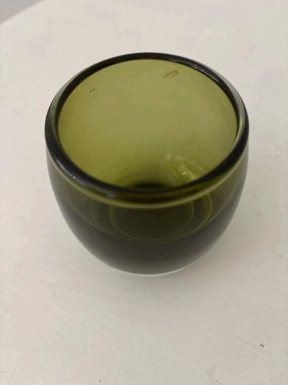 Crate & Barrel Diva Olive Sheen Green Votive Tealight Candle Holder